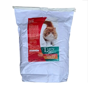 20kg sack of Lucy 26% adult tuna flavor dry cat food
