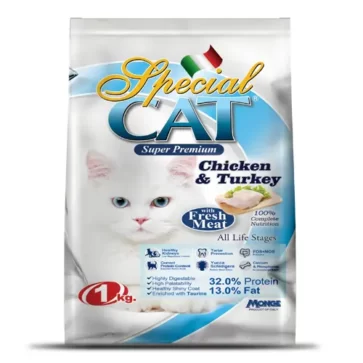 1000-gram bag of Special Cat Chicken & Turkey dry cat food