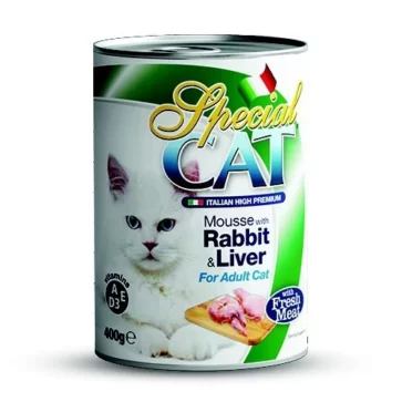 400-gram can of Special Cat Mousse with Rabbit & Liver Adult wet cat food