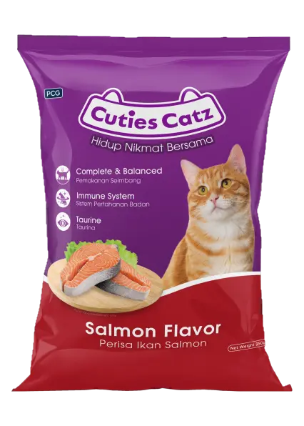 1200g bag of Cuties Catz Salmon Flavored dry cat food