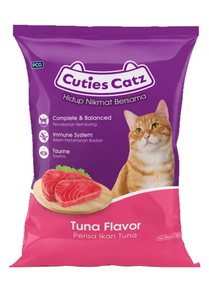 1200g bag of Cuties Catz Tuna Flavored dry cat food